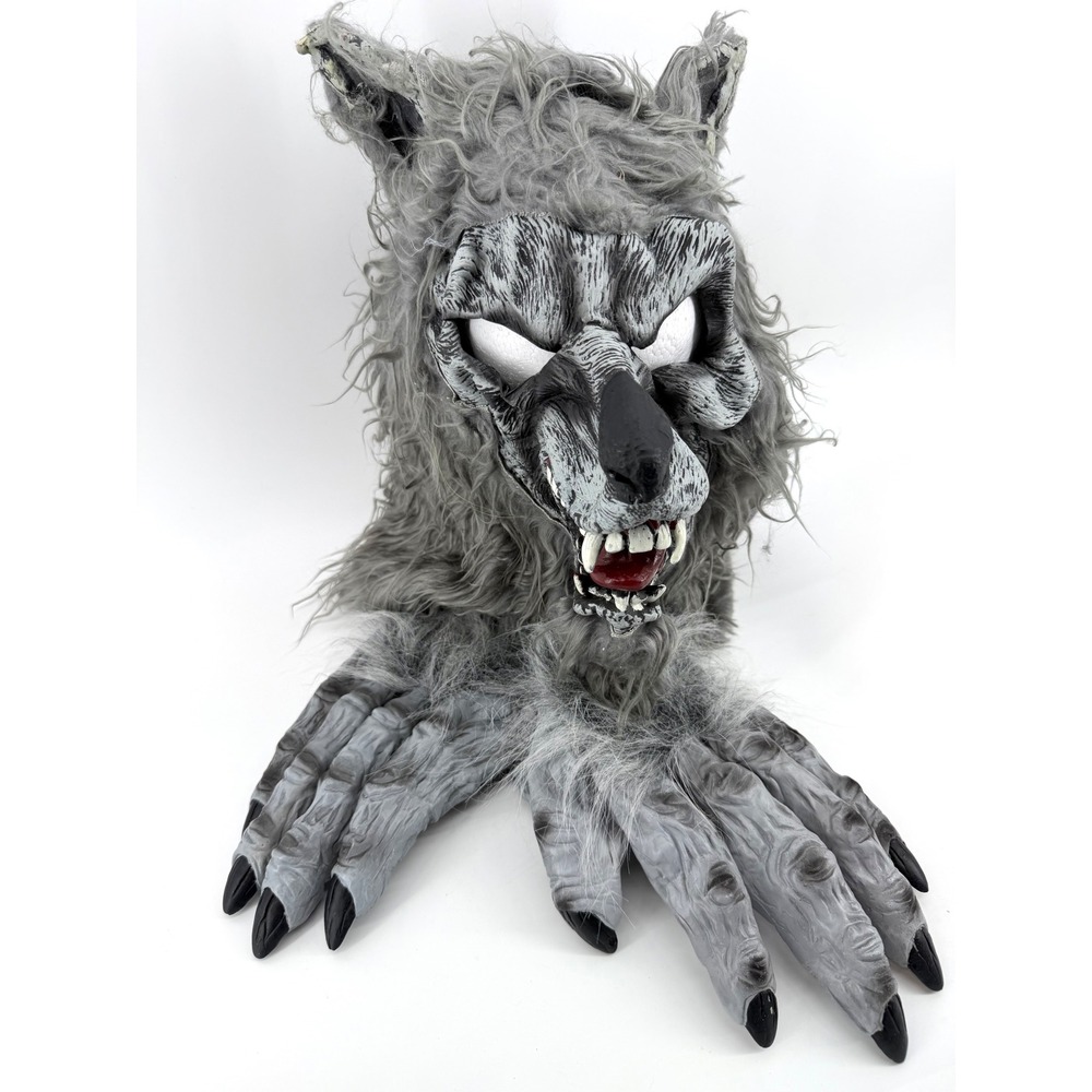 Spirit Of Halloween Werewolf Mask & Hands Paws Pre-Owned Adult Size